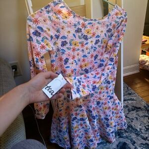 Tea Collection Tea French Tossed Floral Drop Waist Skater Dress